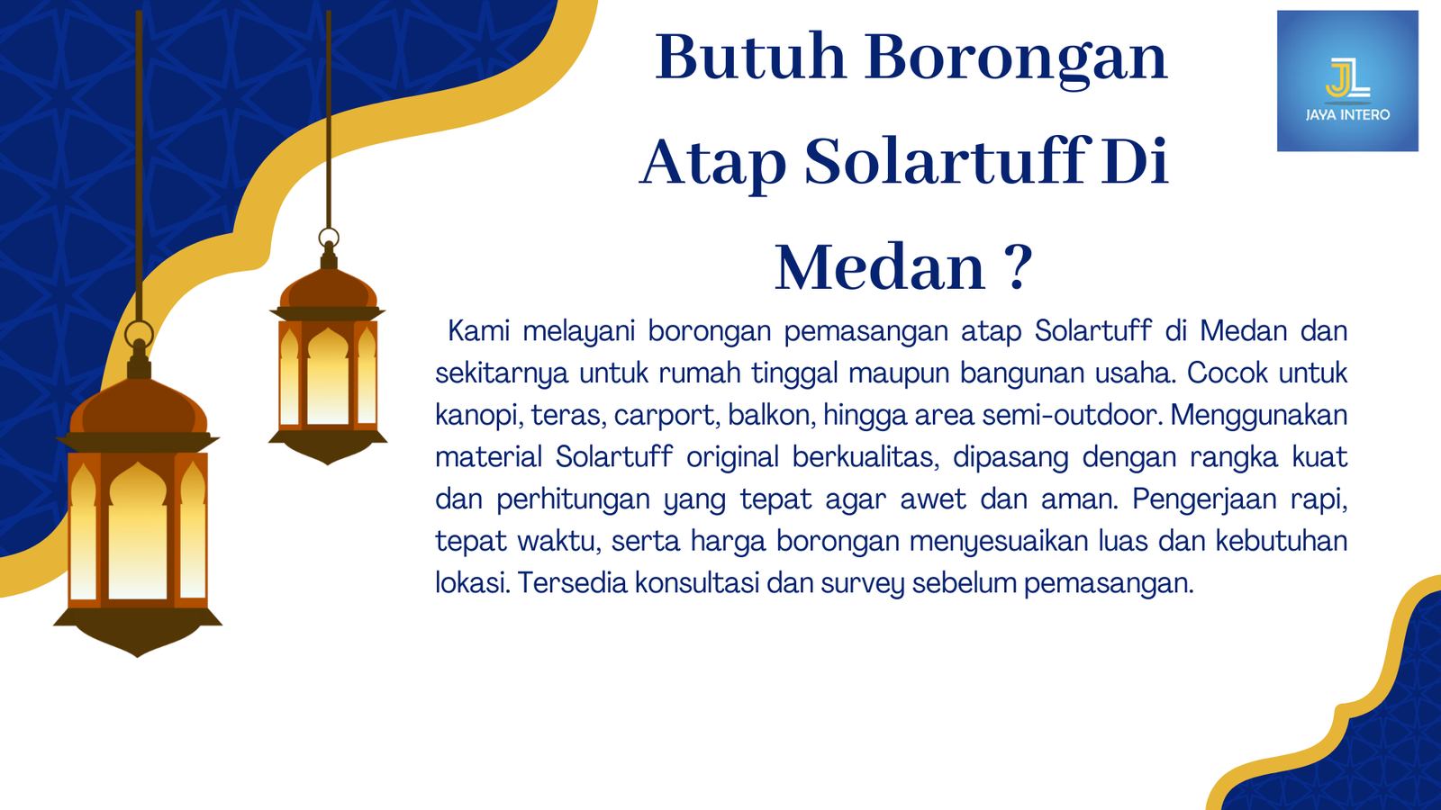 Borongan Atap Solartuff Jaya Intero Di Medan