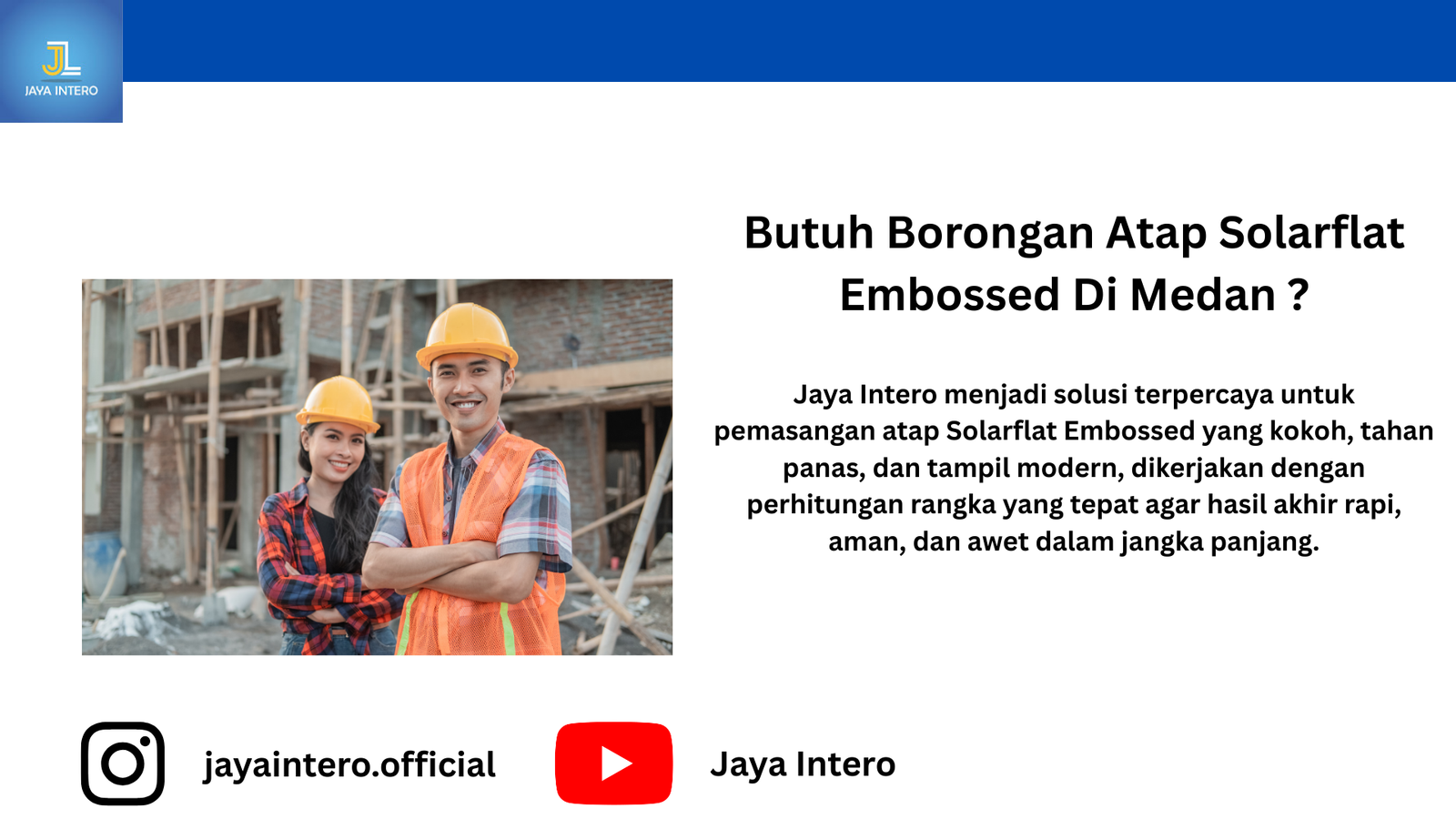 Borongan ​Atap Solarflat Embossed Jaya Intero Di Medan